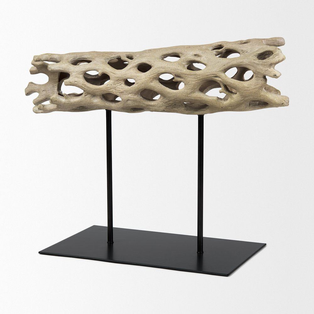 12" Brown Resin Tabletop Sculpture
