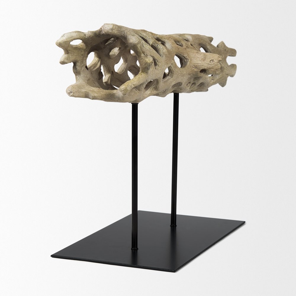 12" Brown Resin Tabletop Sculpture