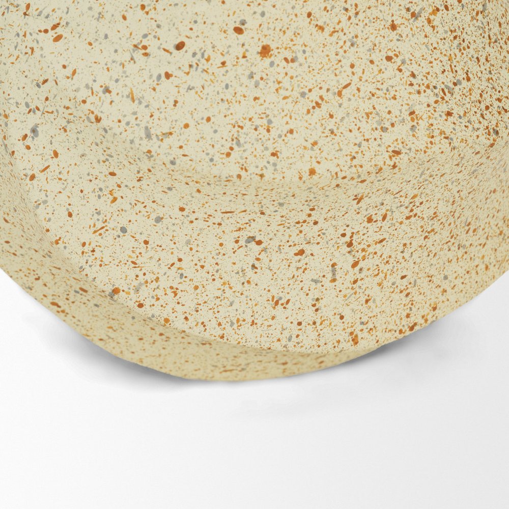 5" Beige Metal Sphere Tabletop Sculpture