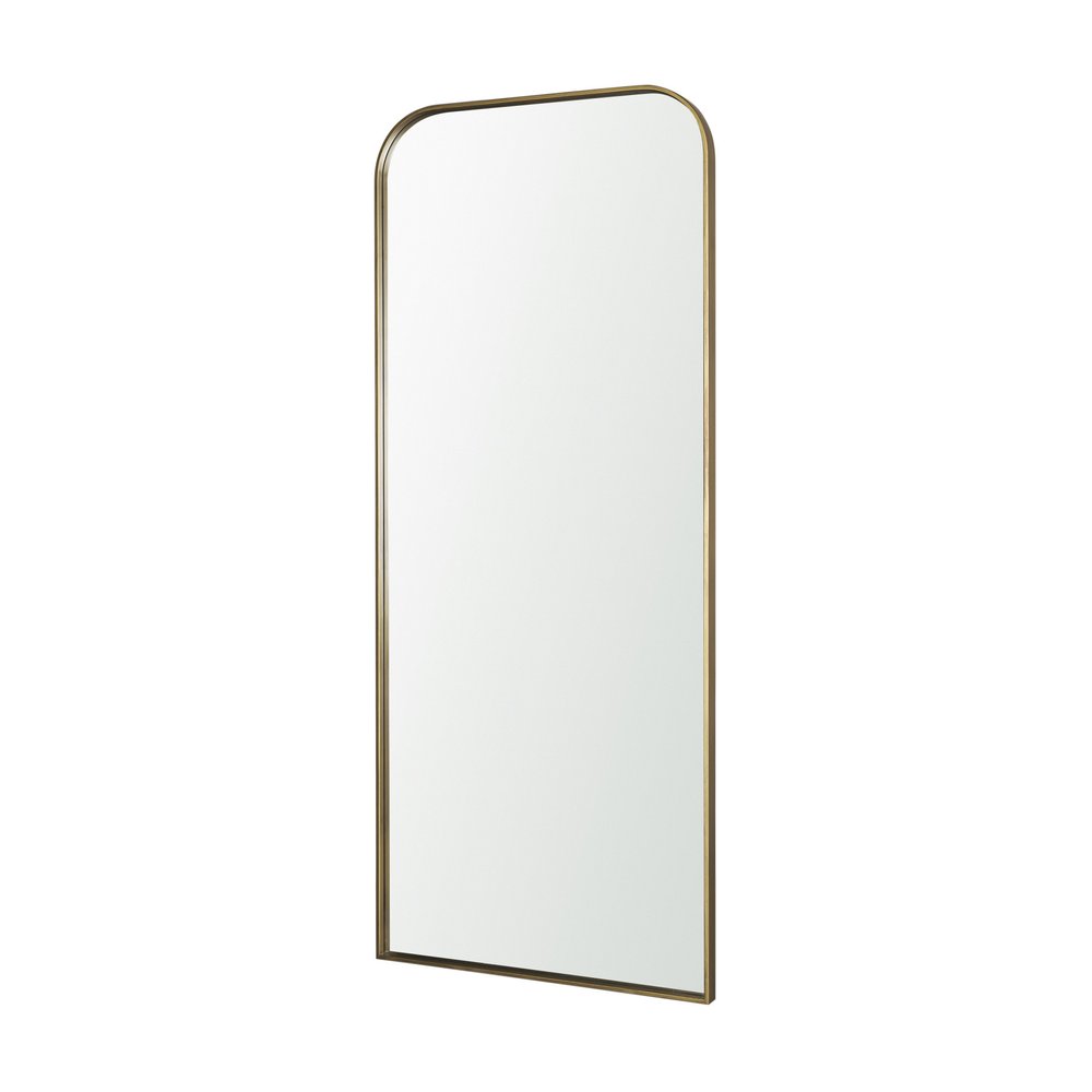 76" Black Metal Arch Framed Full Length Hanging Mirror