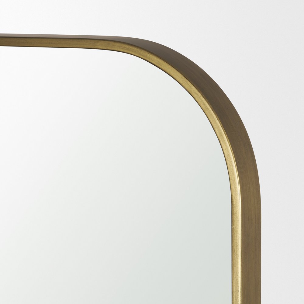 76" Black Metal Arch Framed Full Length Hanging Mirror