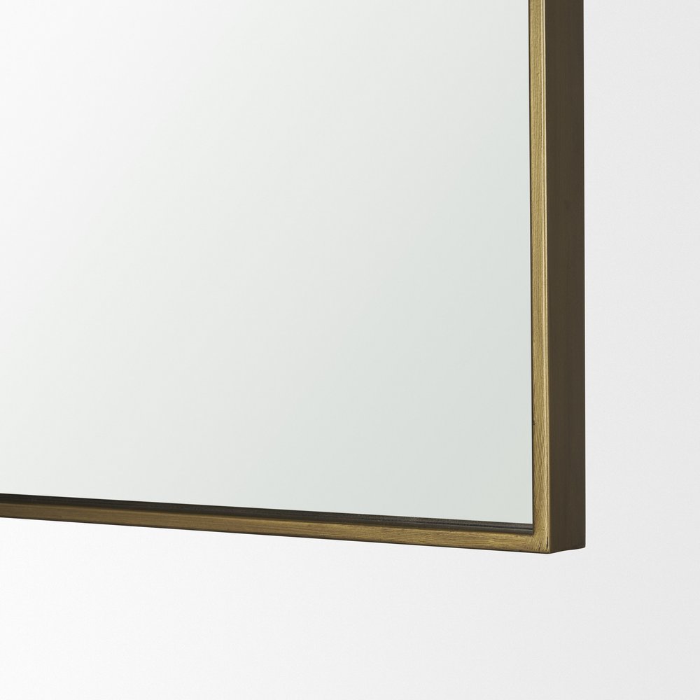 34" Gold Metal Square Framed Accent Mirror