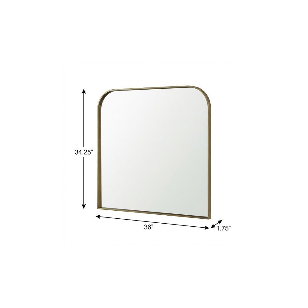 34" Gold Metal Square Framed Accent Mirror