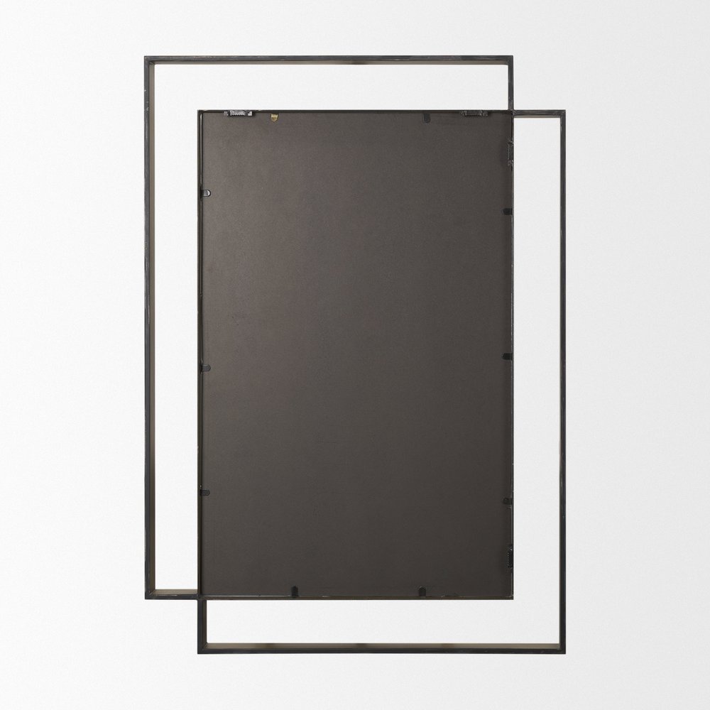 43" Gold Metal Geometric Framed Accent Mirror