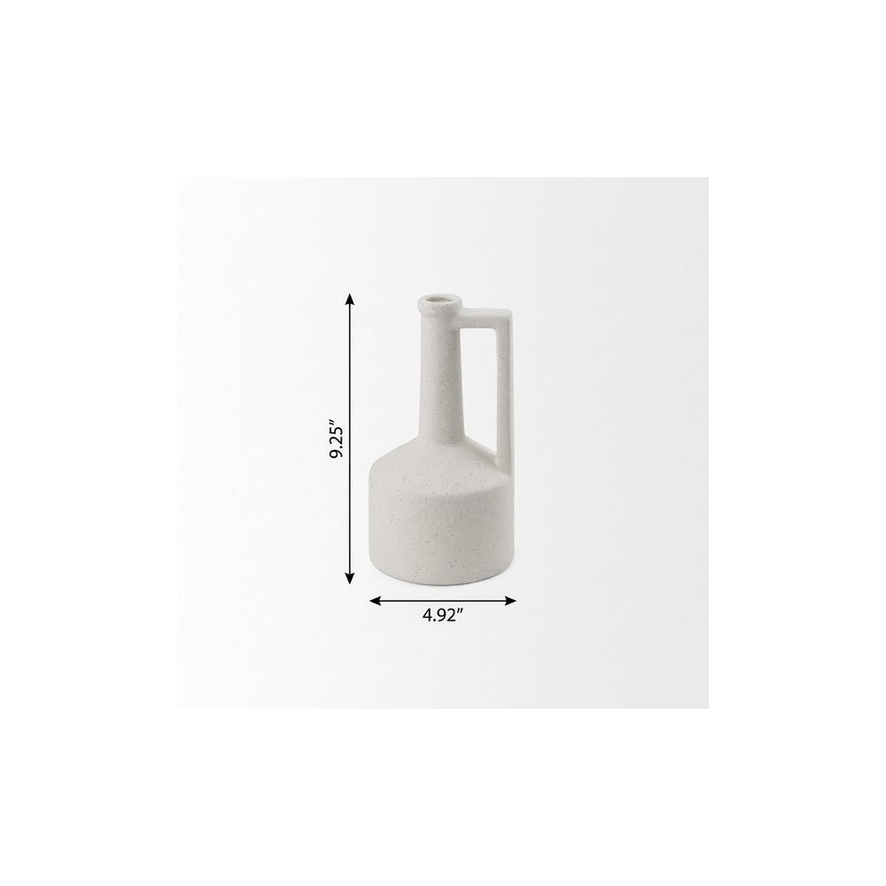 9" White Ceramic Table Vase