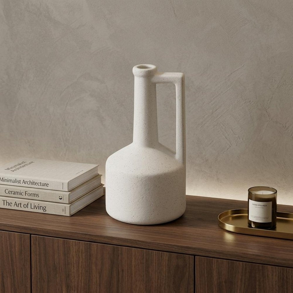 9" White Ceramic Table Vase