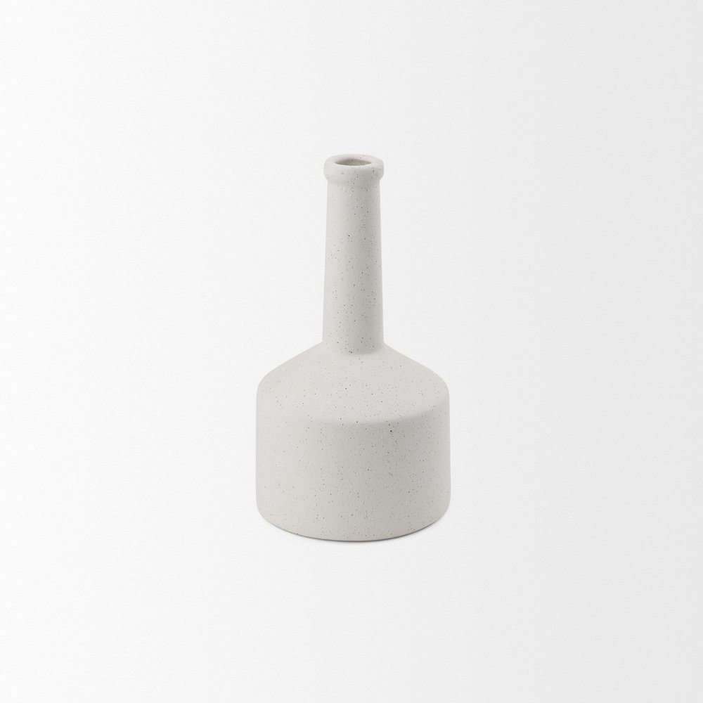 9" White Ceramic Table Vase