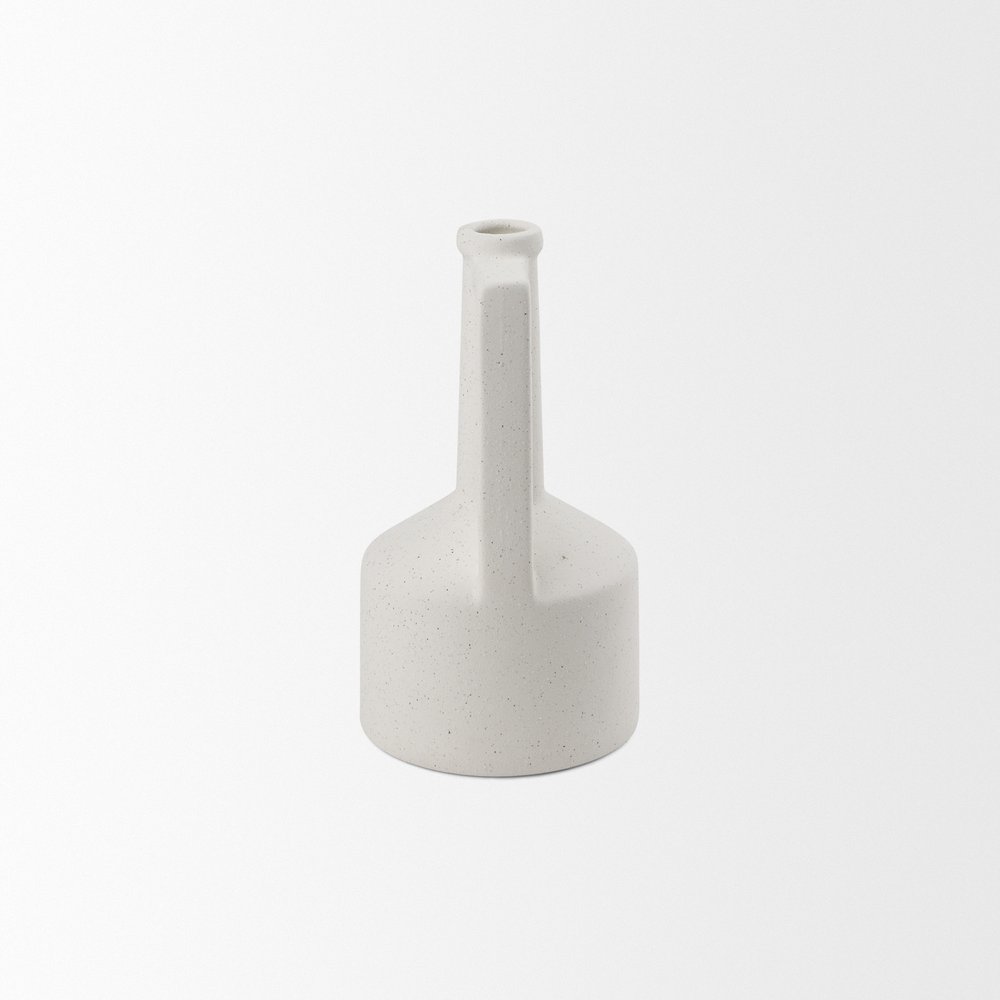 9" White Ceramic Table Vase