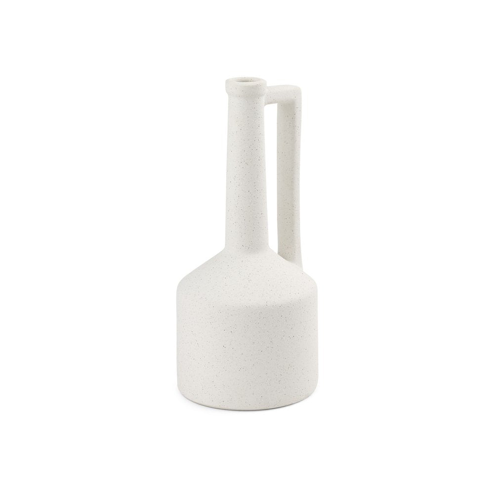 13" White Ceramic Table Vase