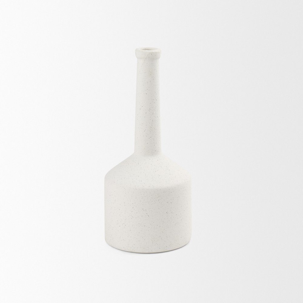 13" White Ceramic Table Vase