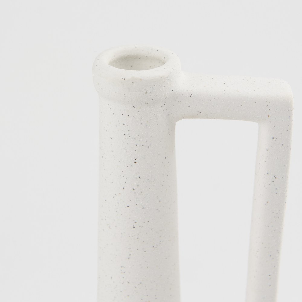 13" White Ceramic Table Vase
