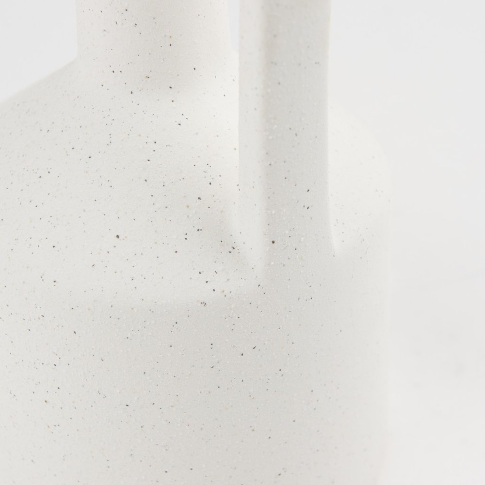 13" White Ceramic Table Vase