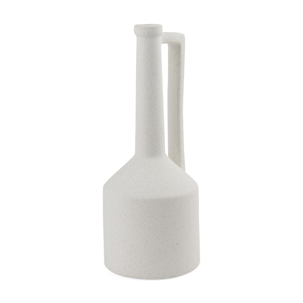 16" White Ceramic Table Vase