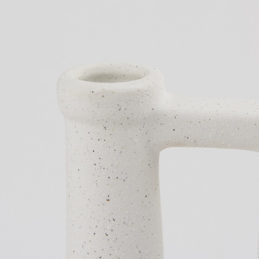 16" White Ceramic Table Vase