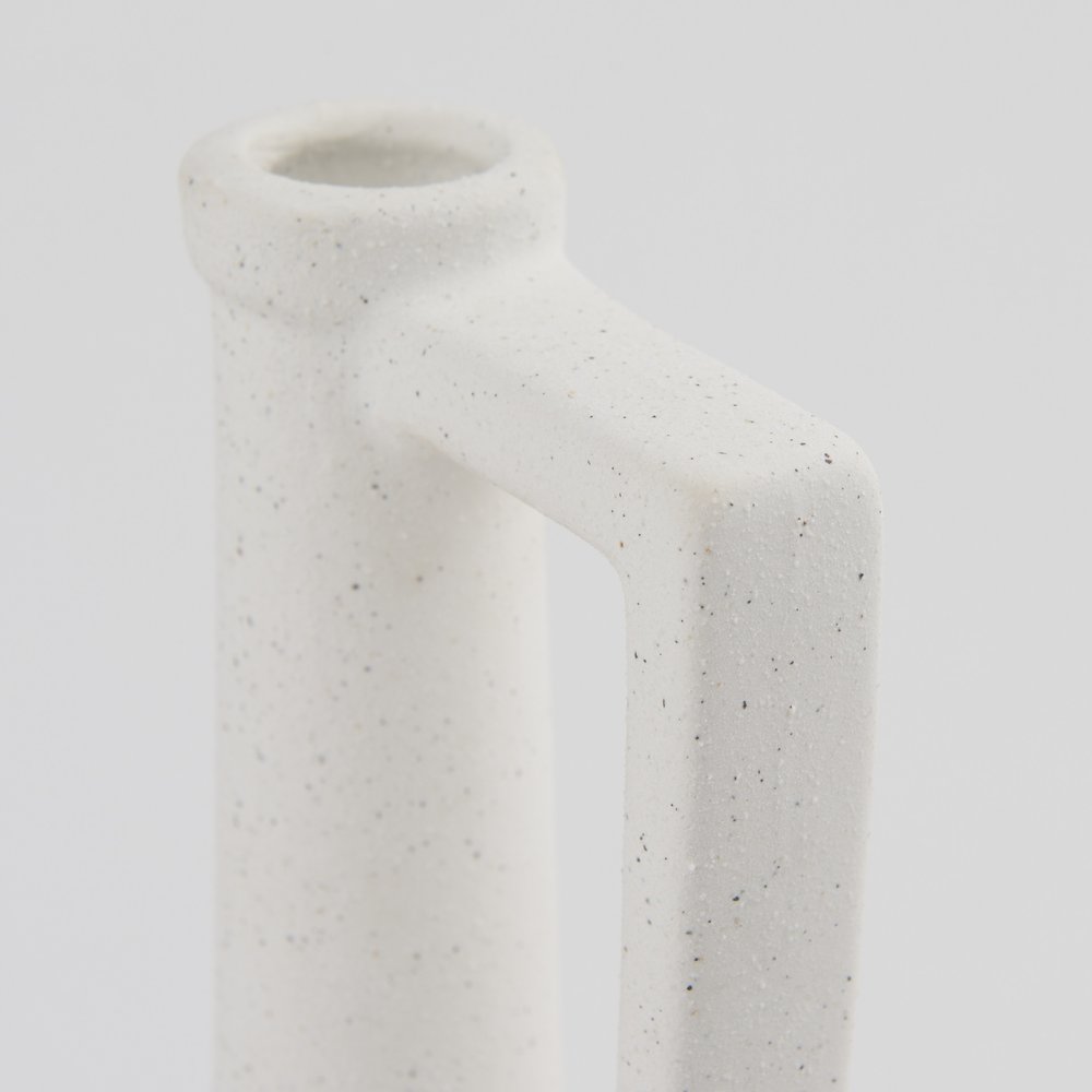 16" White Ceramic Table Vase