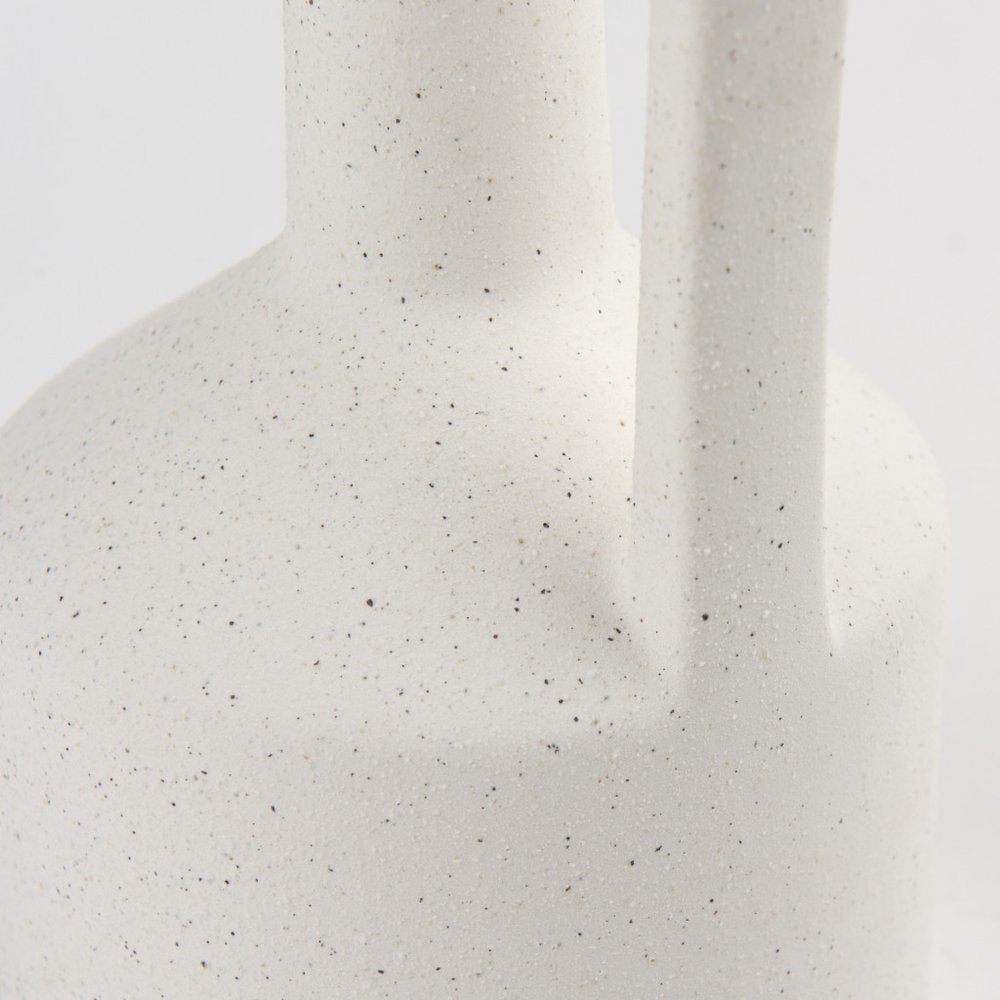 16" White Ceramic Table Vase