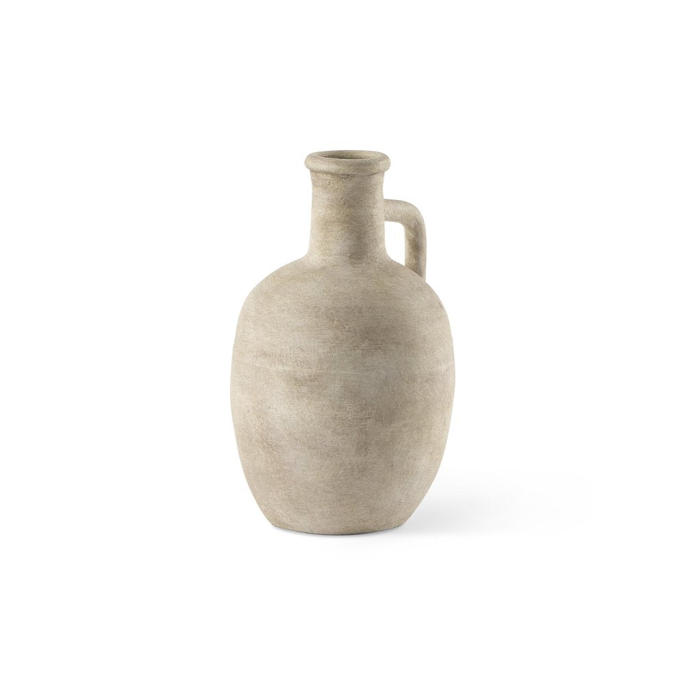 9" Beige Ceramic Table Vase