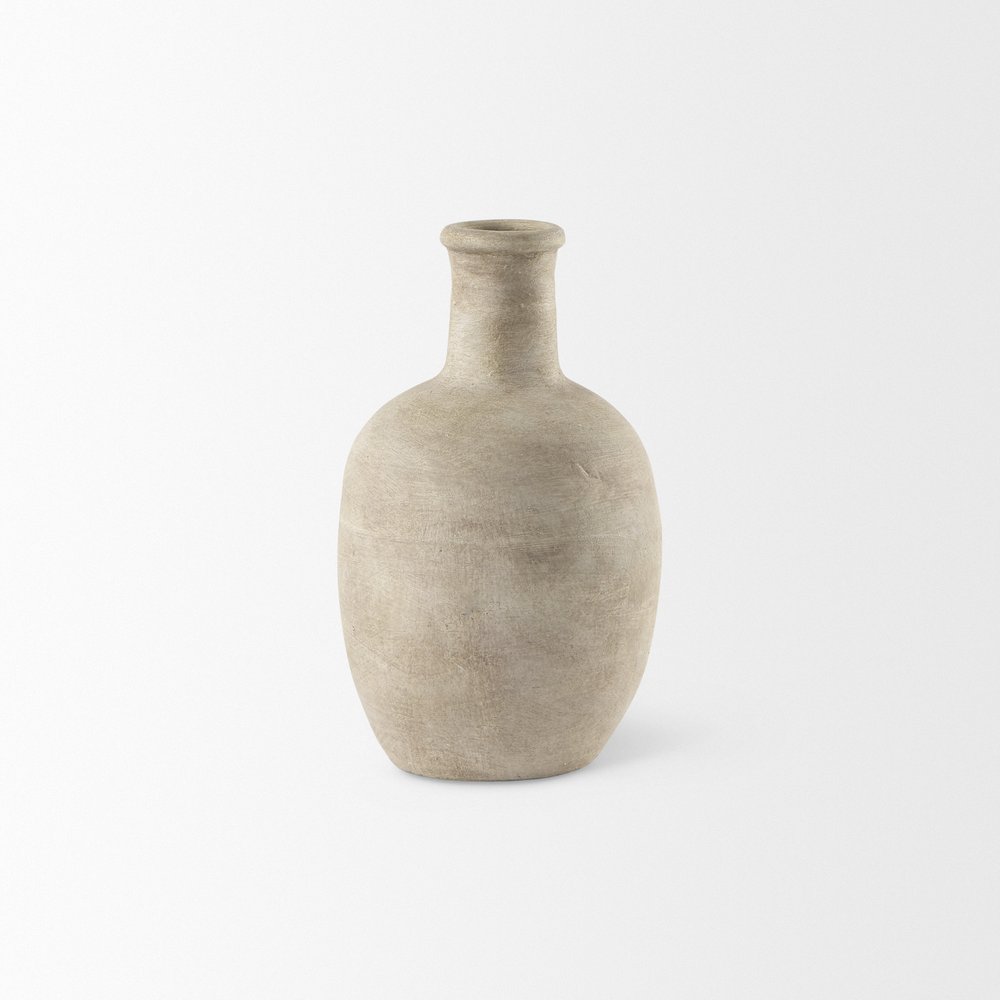 9" Beige Ceramic Table Vase