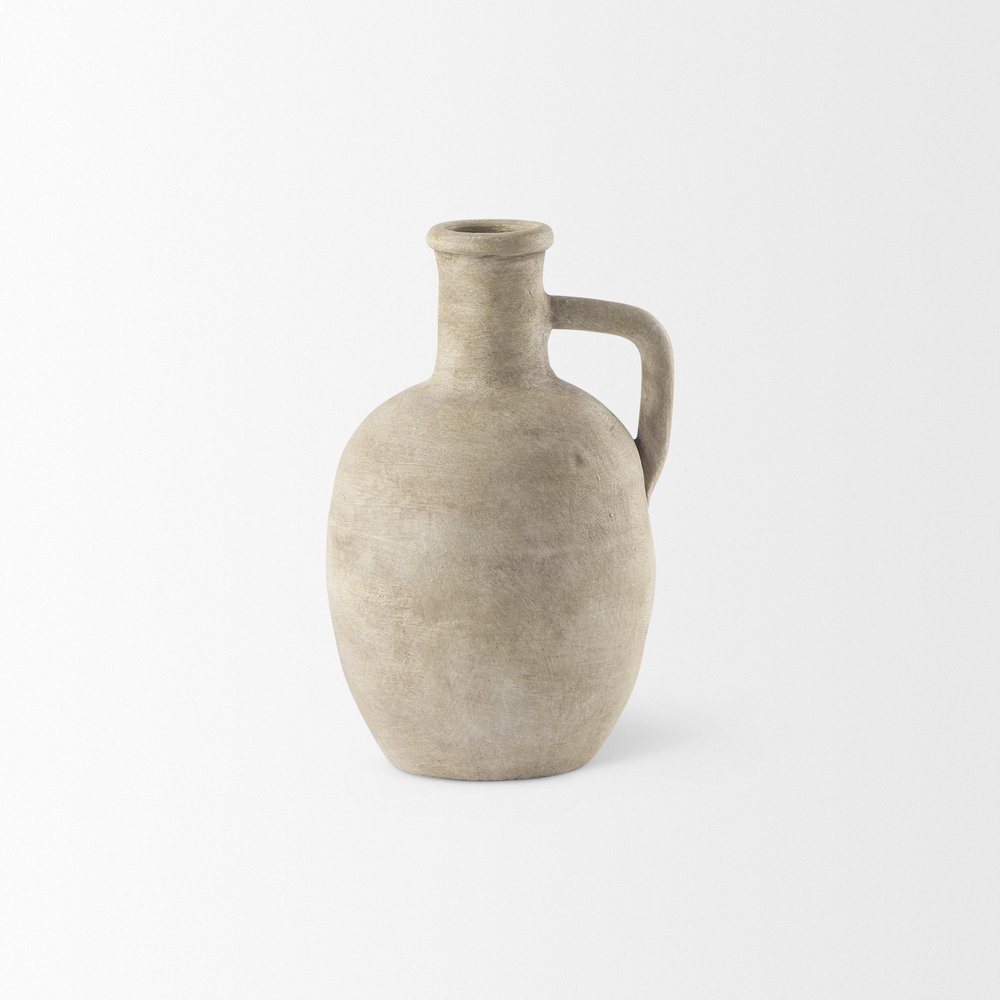 9" Beige Ceramic Table Vase
