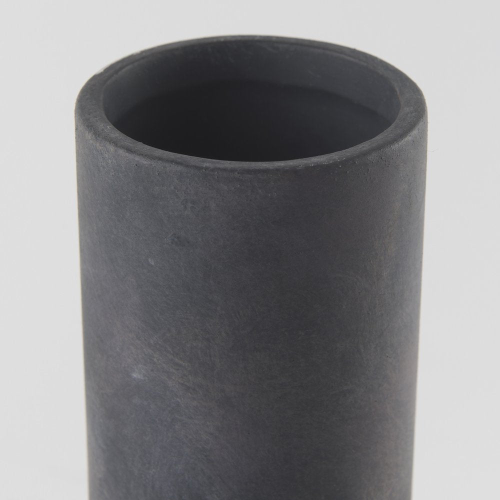 15" Black Ceramic Tulip Table Vase