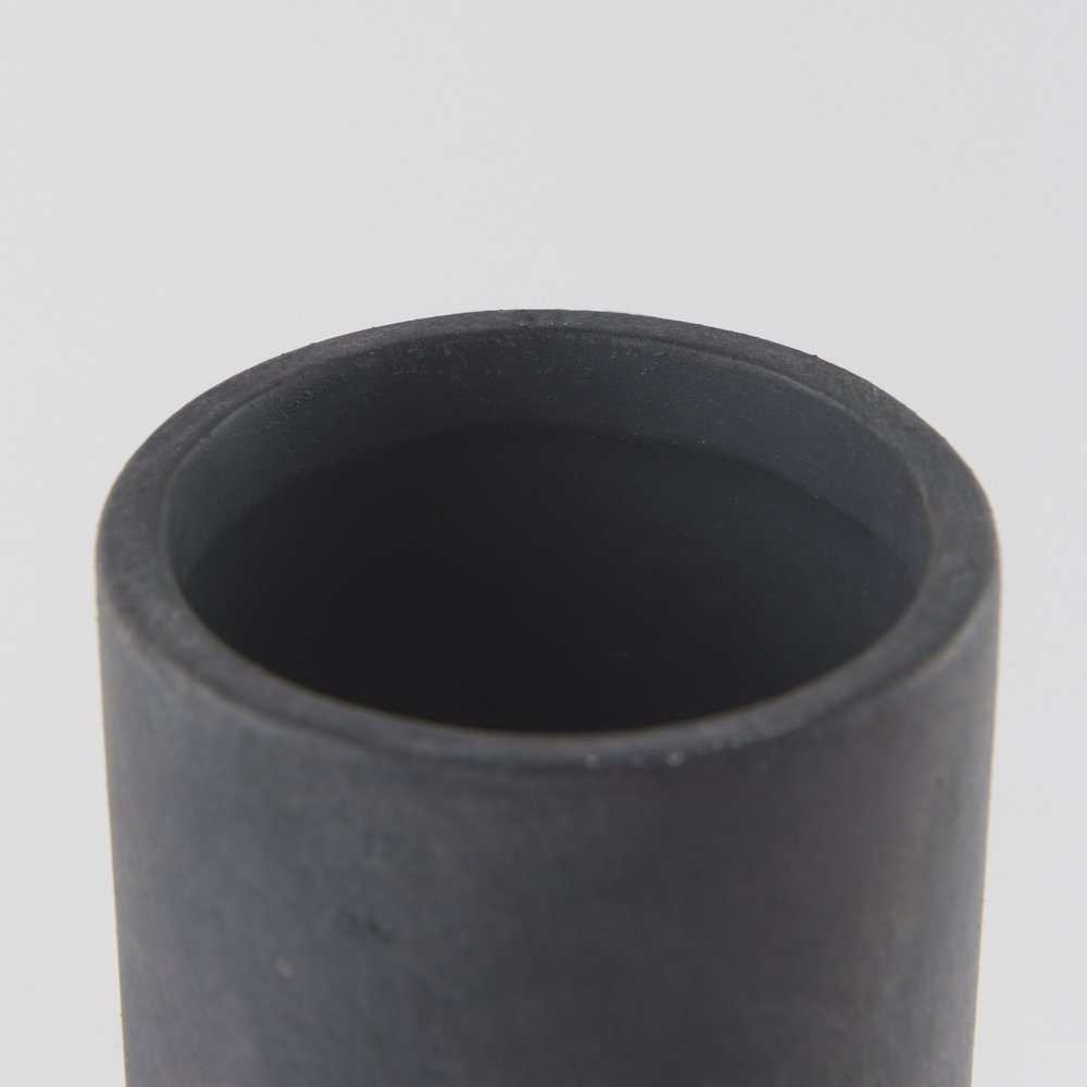 15" Black Ceramic Tulip Table Vase