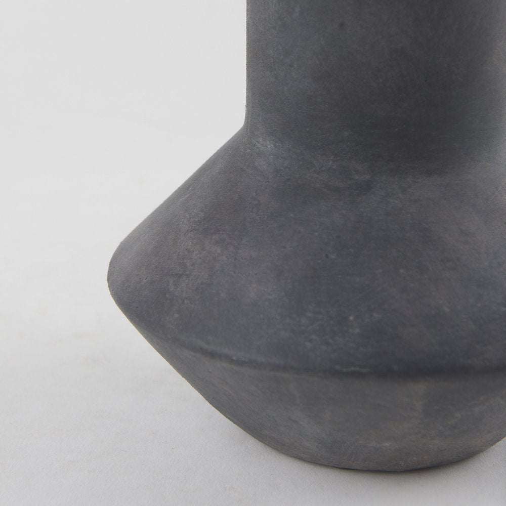 15" Black Ceramic Tulip Table Vase