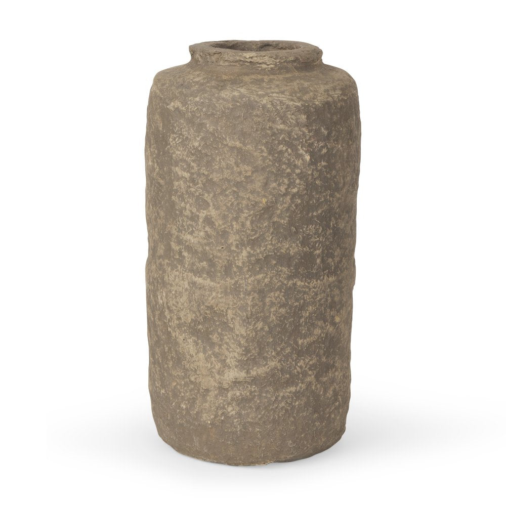 12" Gray Paper Mache Table Vase