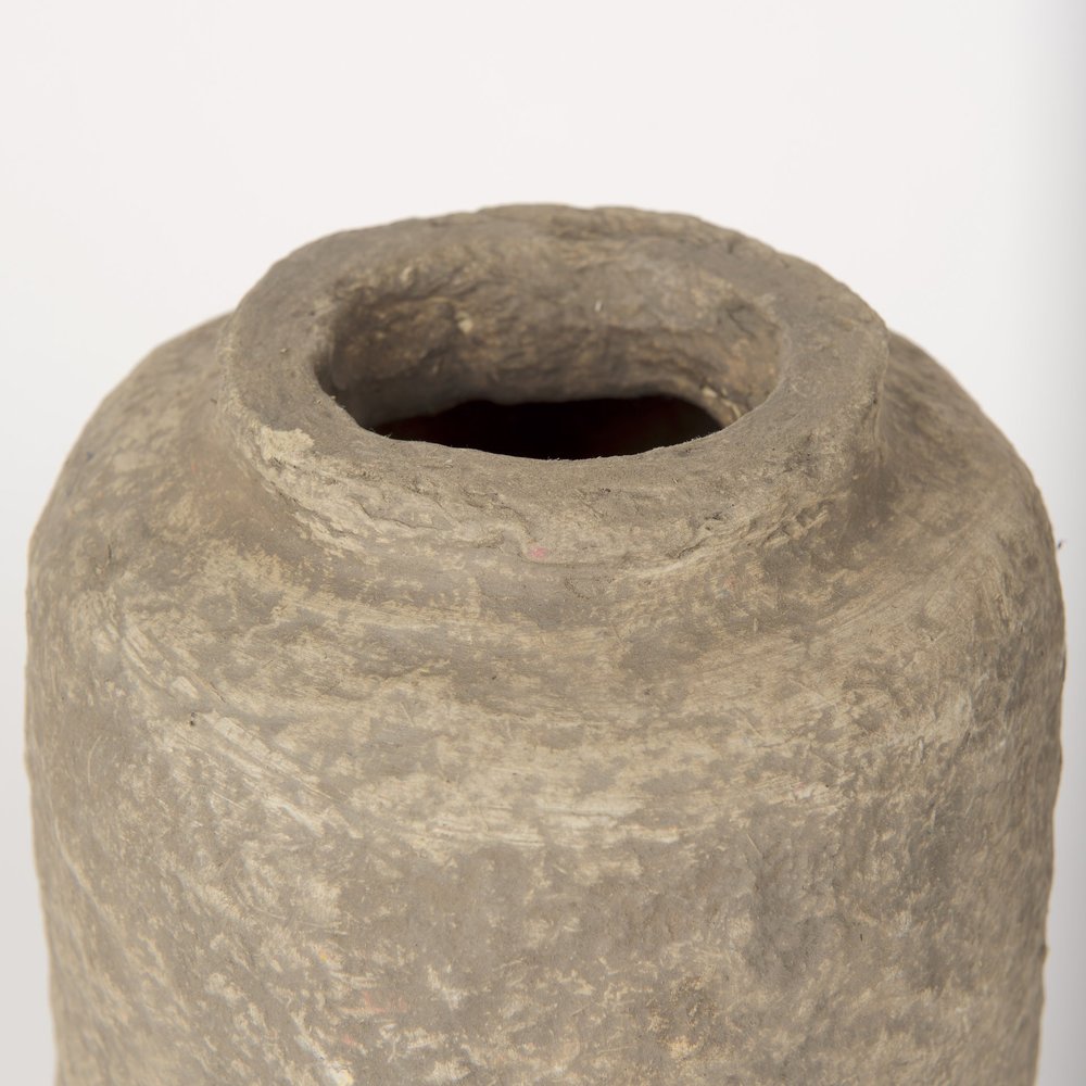 12" Gray Paper Mache Table Vase