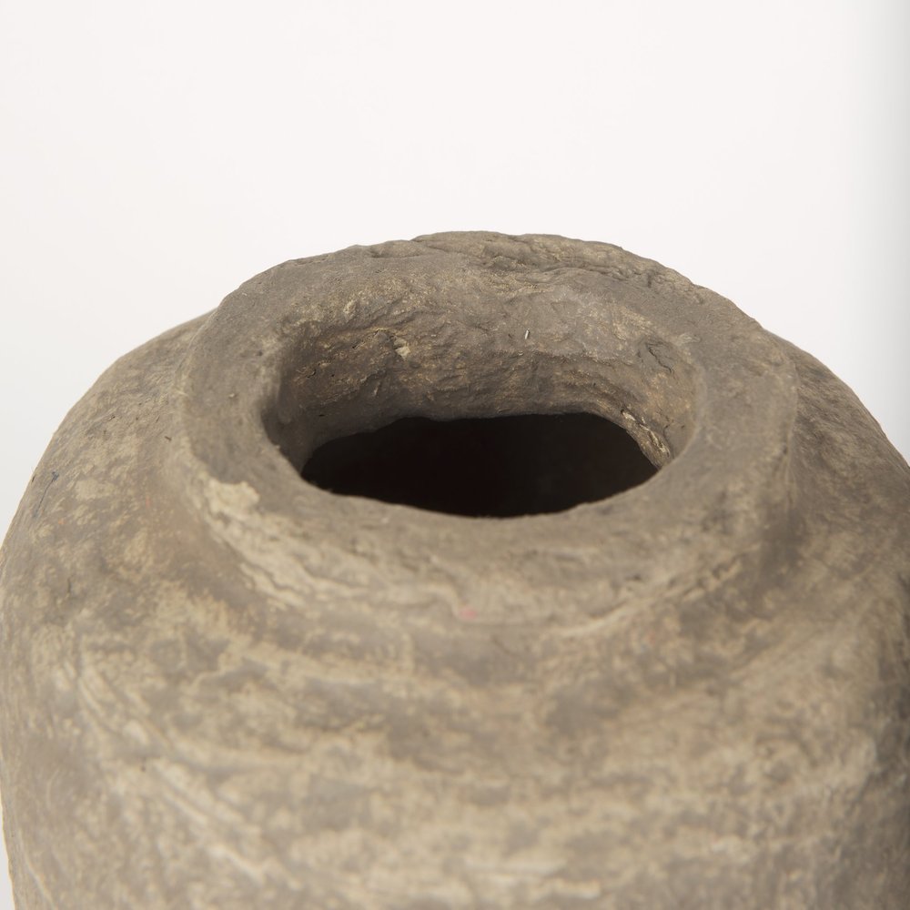 12" Gray Paper Mache Table Vase