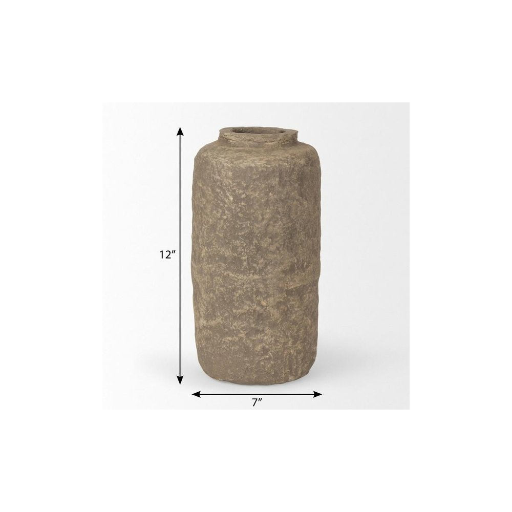 12" Gray Paper Mache Table Vase