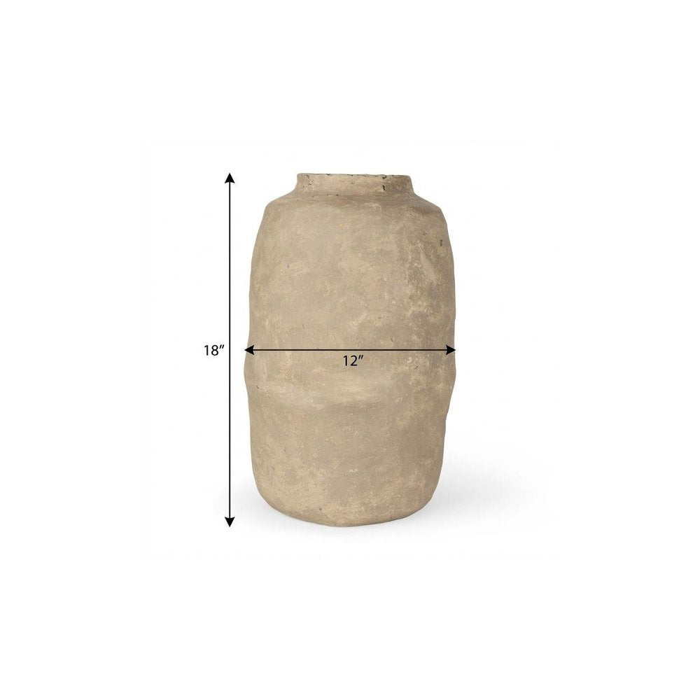 18" Gray Paper Mache Table Vase