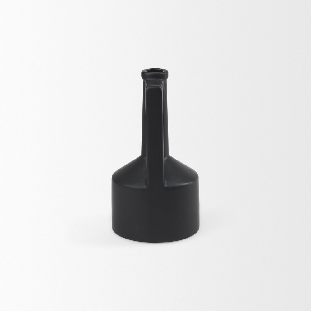 9" Black Ceramic Table Vase