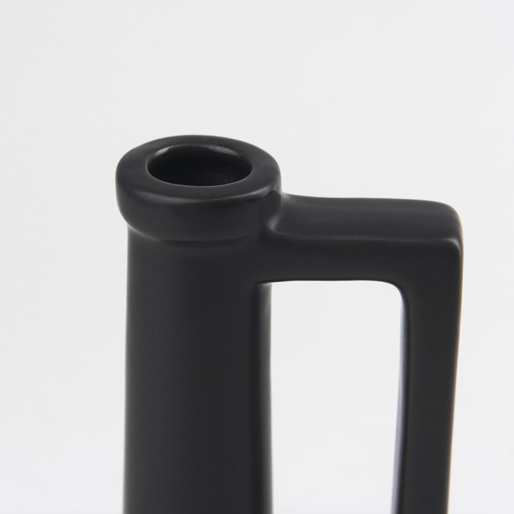 9" Black Ceramic Table Vase
