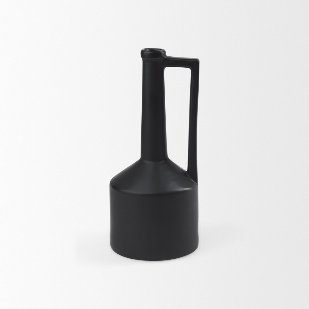 13" Black Ceramic Table Vase