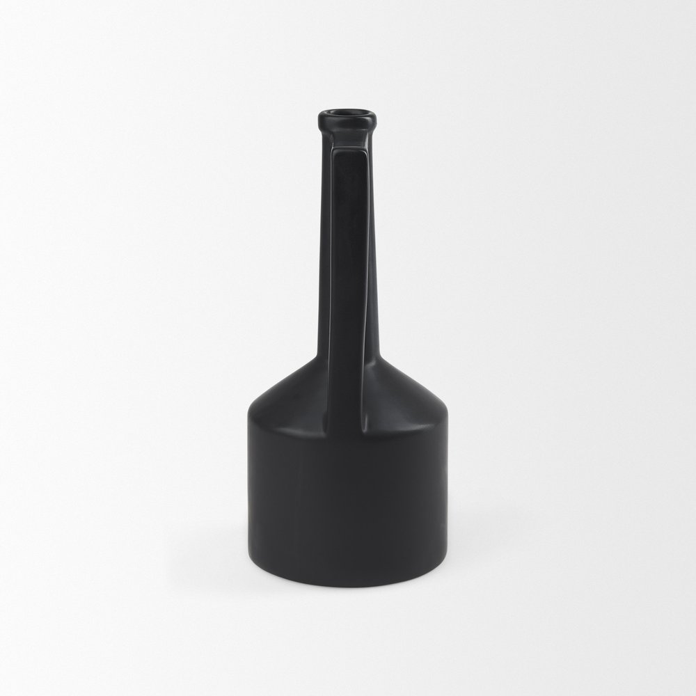 13" Black Ceramic Table Vase