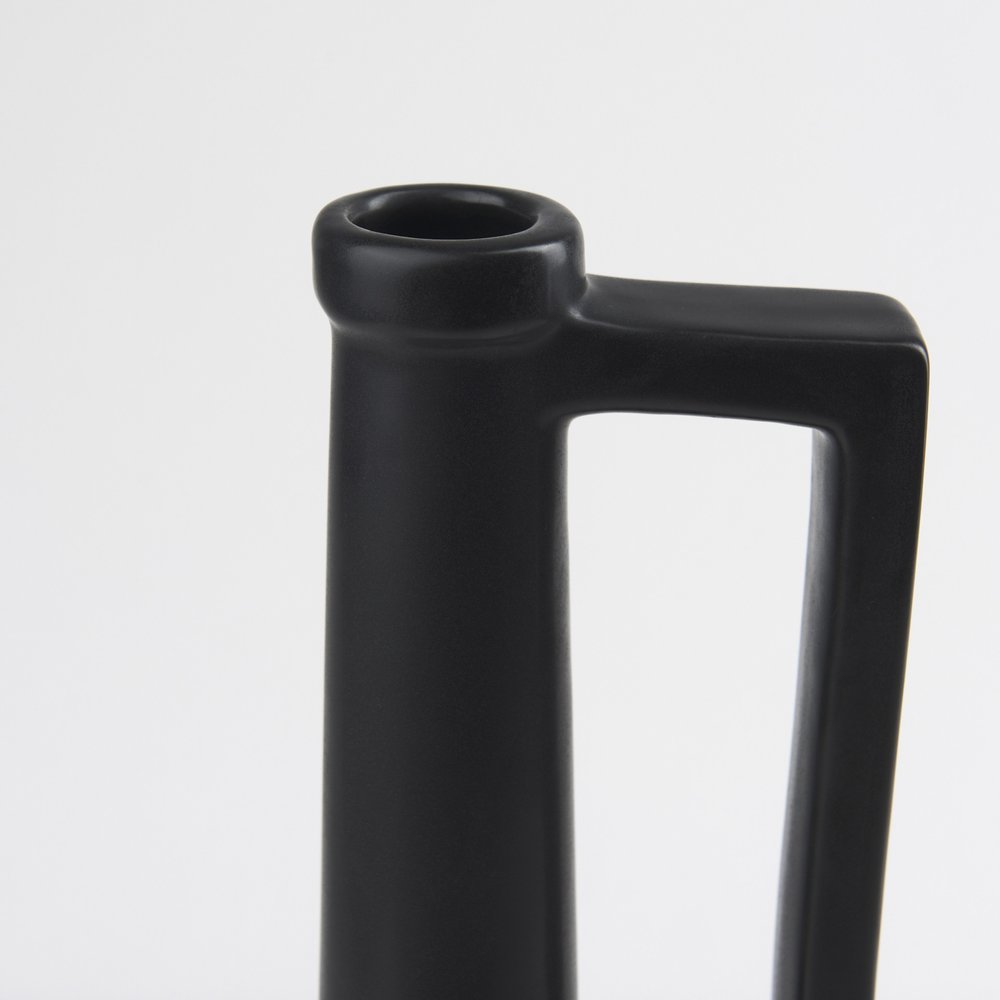 16" Black Ceramic Table Vase