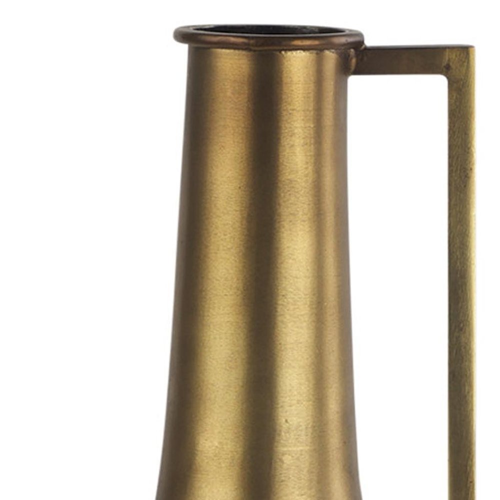 14" Gold Metal Table Vase