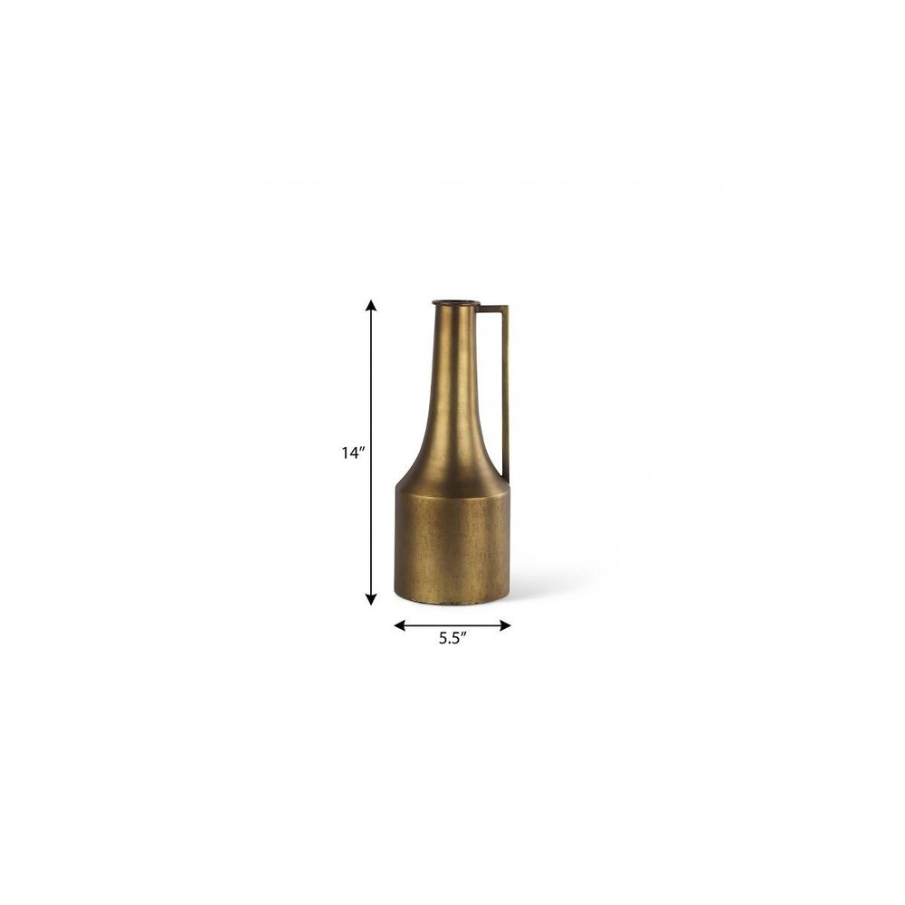 14" Gold Metal Table Vase