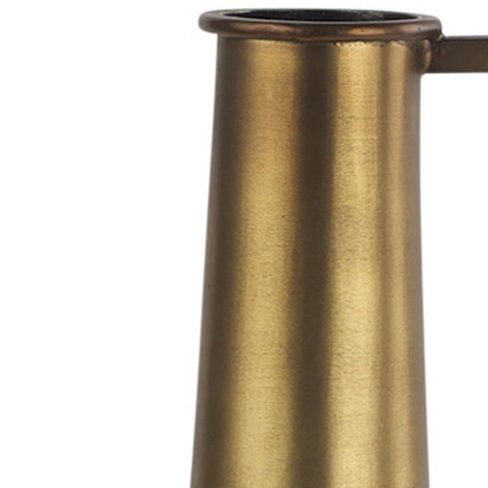14" Gold Metal Table Vase