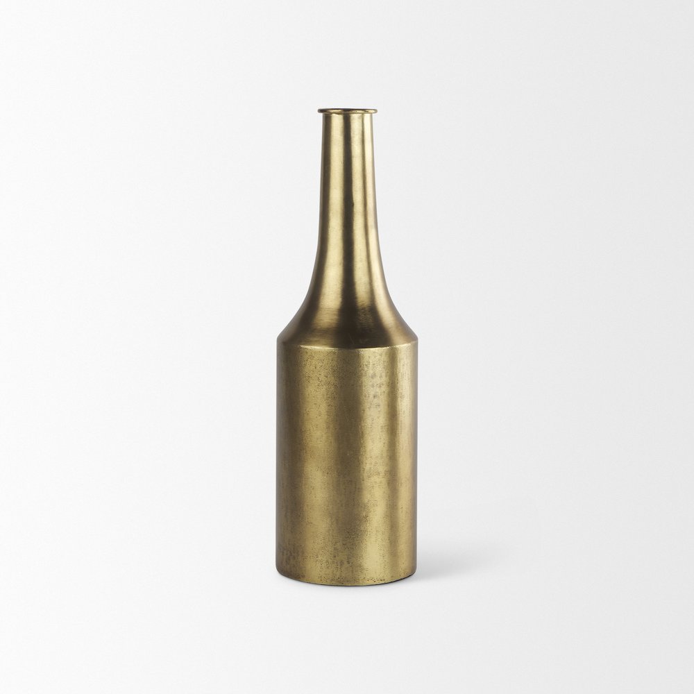 18" Gold Metal Table Vase