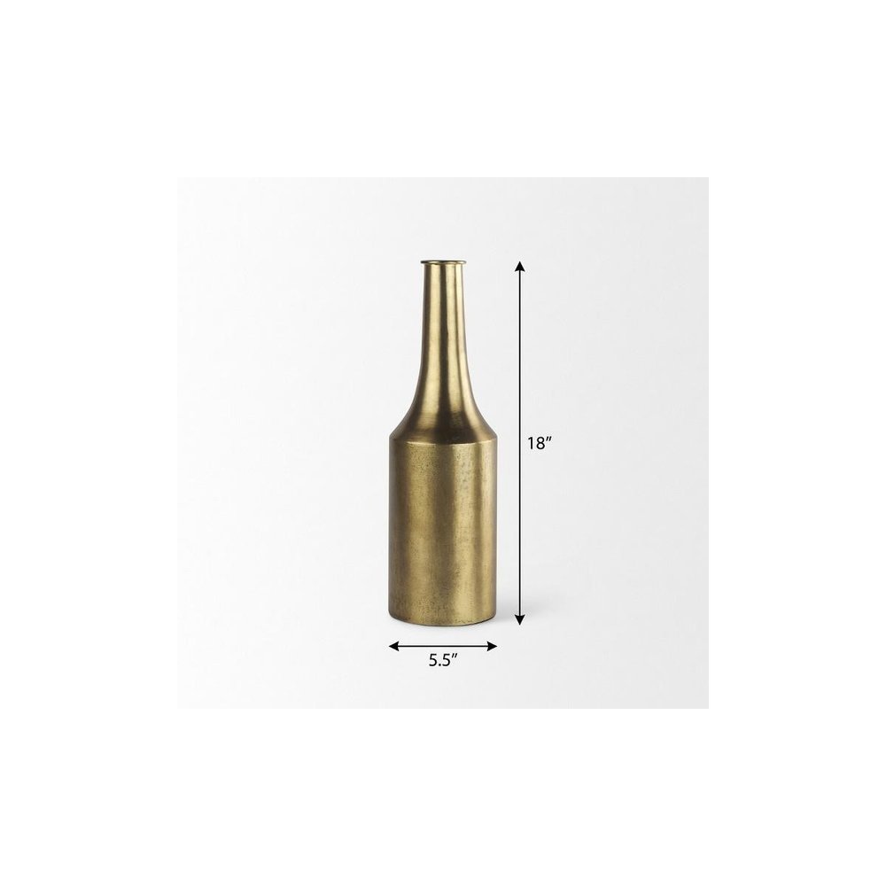 18" Gold Metal Table Vase