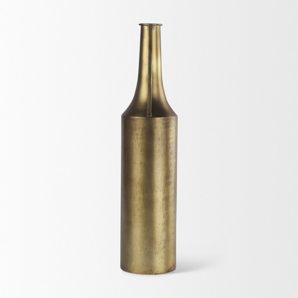24" Gold Metal Table Vase