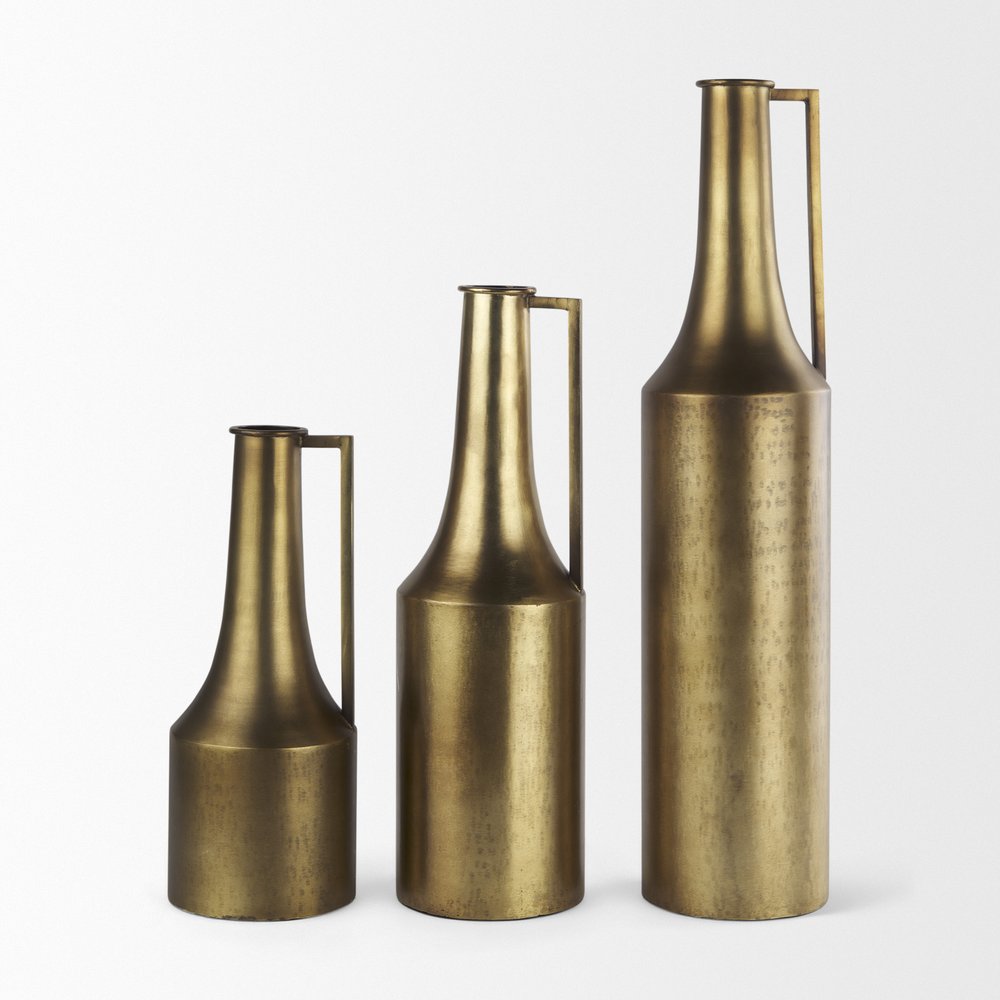 24" Gold Metal Table Vase