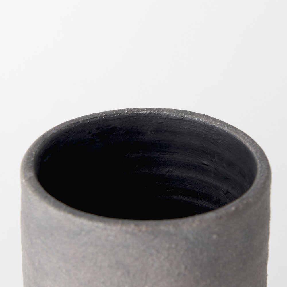 10" Brown Ceramic Amphora Table Vase