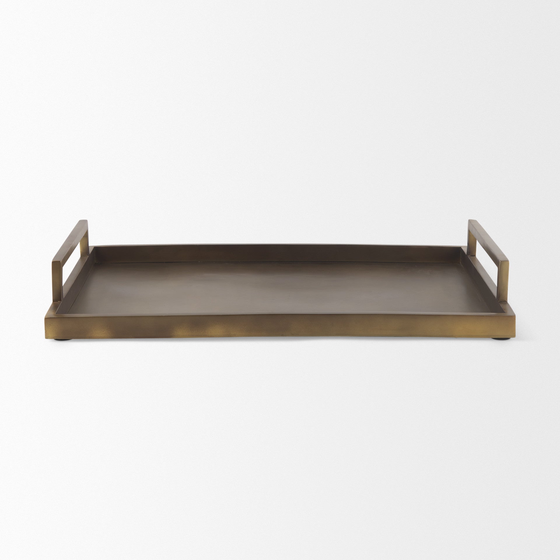 15" Gold Aluminum Hand Finished Vanity Tray With Handles