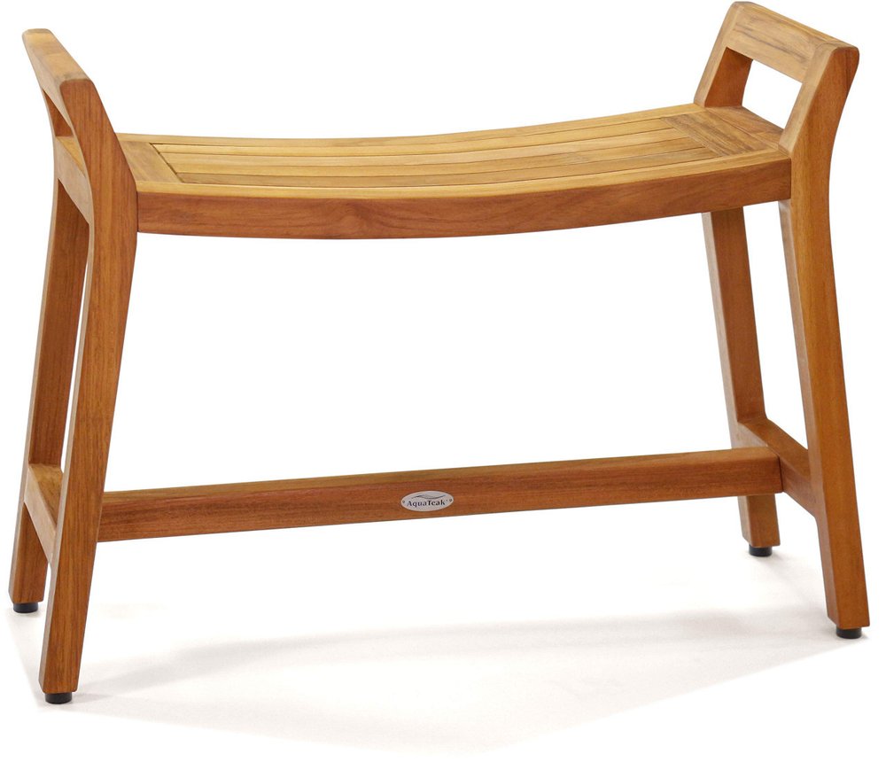 22" X 31" Brown Teak Rectangular Shower Bench