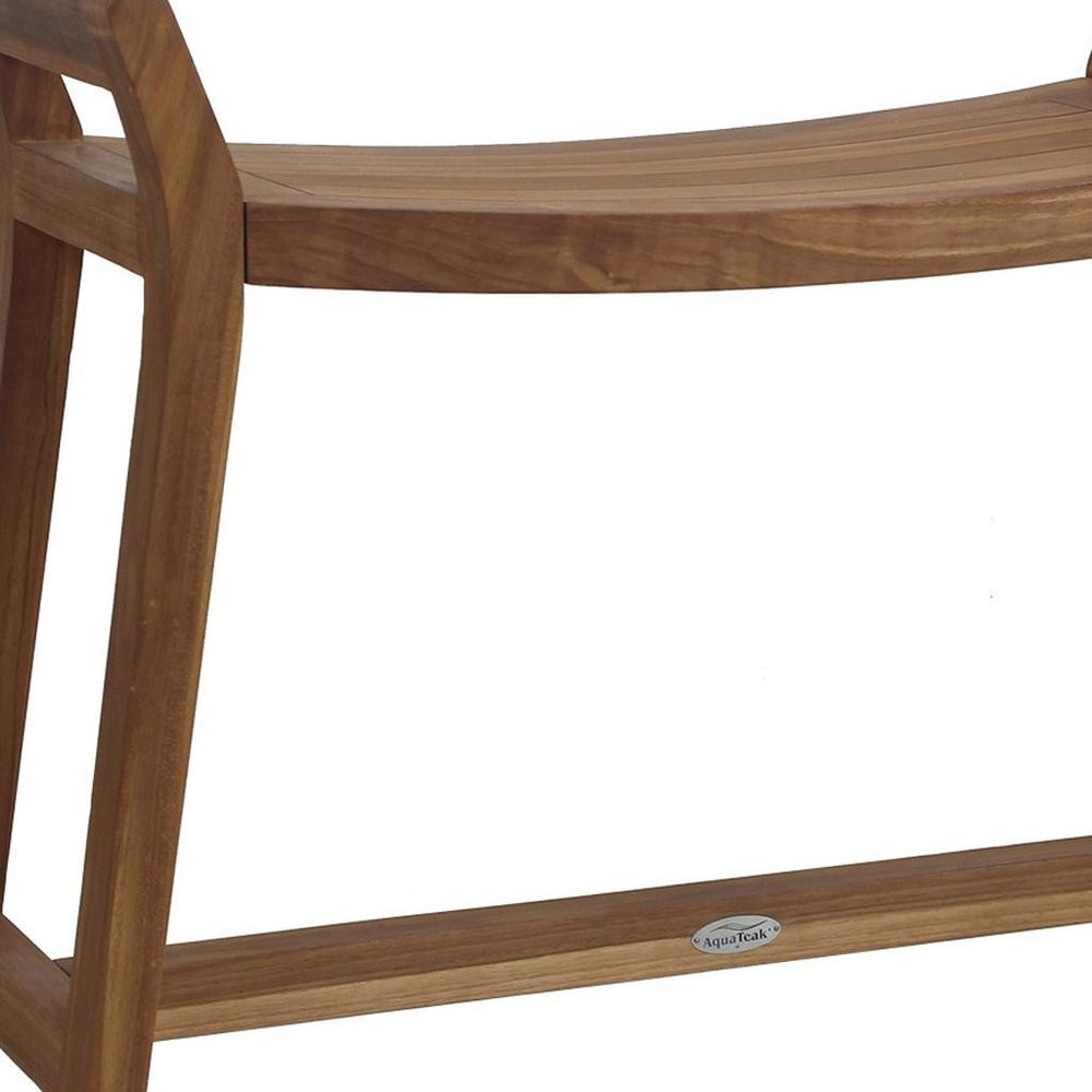 21" X 32" Brown Teak Rectangular Shower Bench
