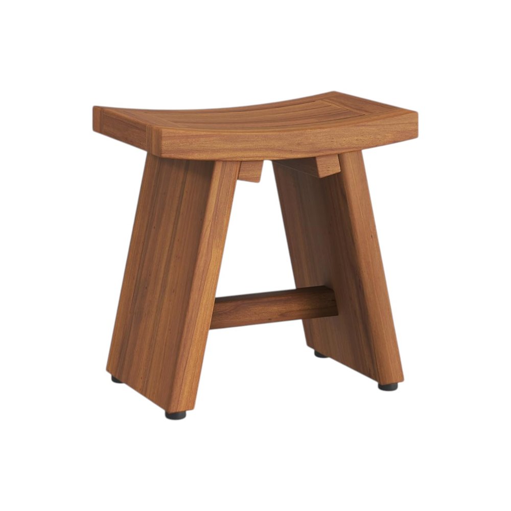 13" X 13" Brown Teak Rectangular Shower Bench