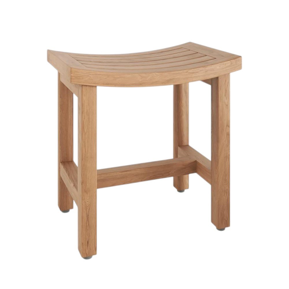 18" X 18" Brown Teak Rectangular Shower Bench
