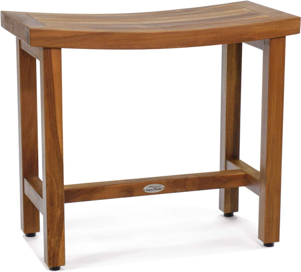 21" X 24" Brown Teak Rectangular Shower Bench